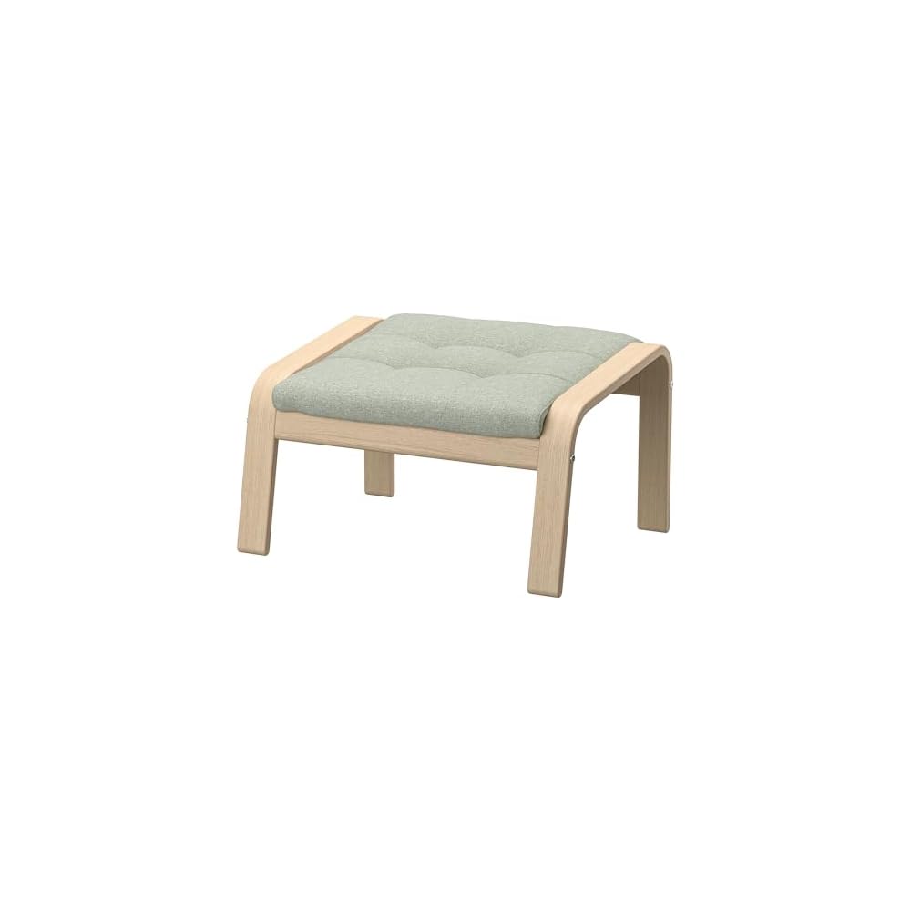 ProTuning POÄNG Armchair and footstool, white stained oak veneer/Gunnared light green