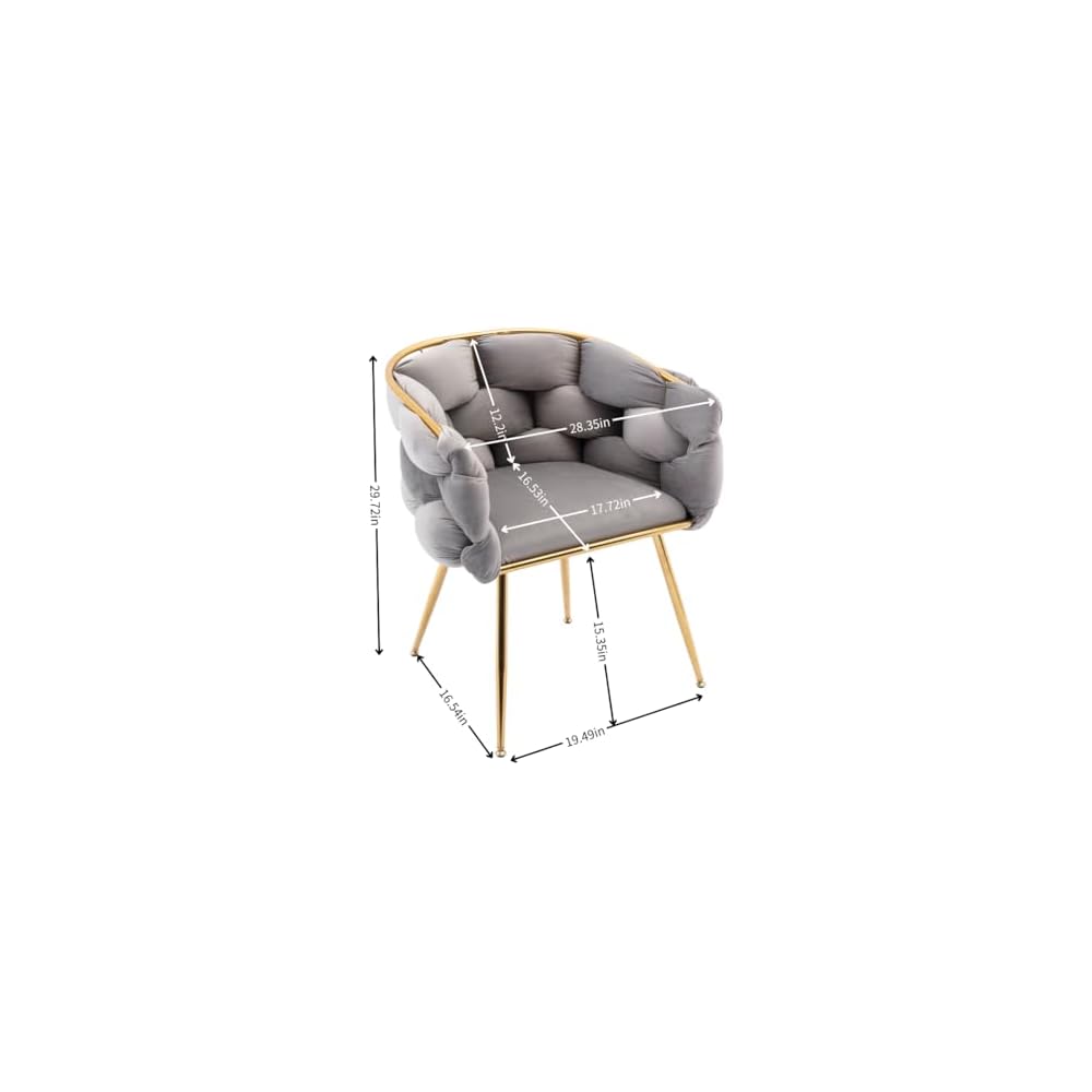 Accent Chair, One Size, Gray Velvet