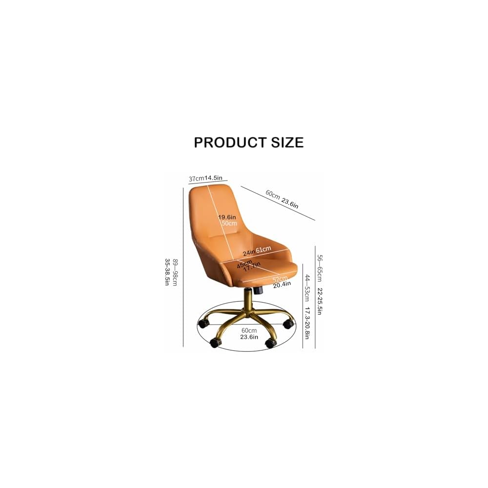 Swivel Office Chair with Wheels Padded Desk Chair,Adjustable Height/Tilt,Task Computer Chair Chairs,Steel Five-Star Foot Base,High Back Home Office Chairs/Blue/Size (Orange 1 Size)