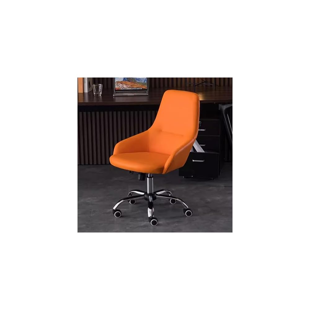 Swivel Office Chair with Wheels Padded Desk Chair,Adjustable Height/Tilt,Task Computer Chair Chairs,Steel Five-Star Foot Base,High Back Home Office Chairs/Blue/Size (Orange 1 Size)