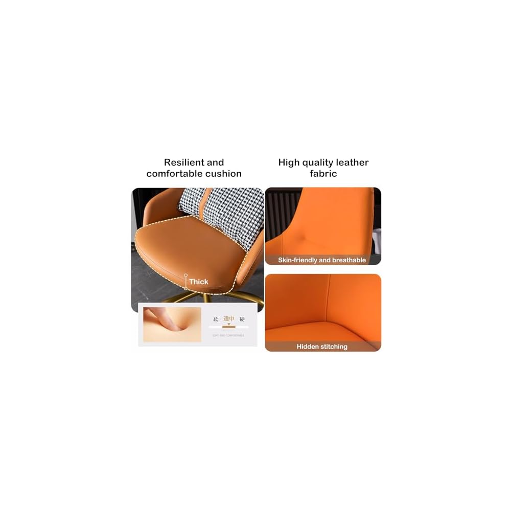 Swivel Office Chair with Wheels Padded Desk Chair,Adjustable Height/Tilt,Task Computer Chair Chairs,Steel Five-Star Foot Base,High Back Home Office Chairs/Blue/Size (Orange 1 Size)
