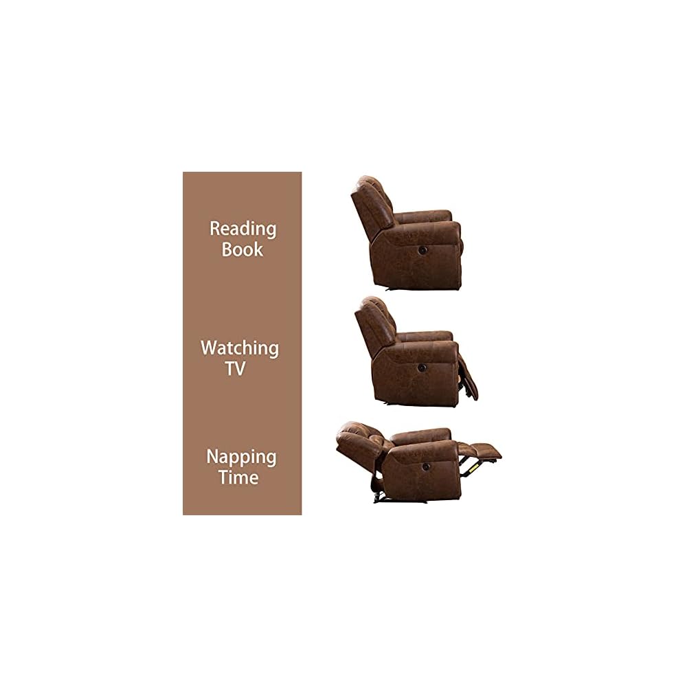 Microfiber Power Lift Electric Recliner Chair with USB Charge Port Reclining Sofa for Home Living Room Bedroom Extended Footrest for Big and Tall Elderly People Brown