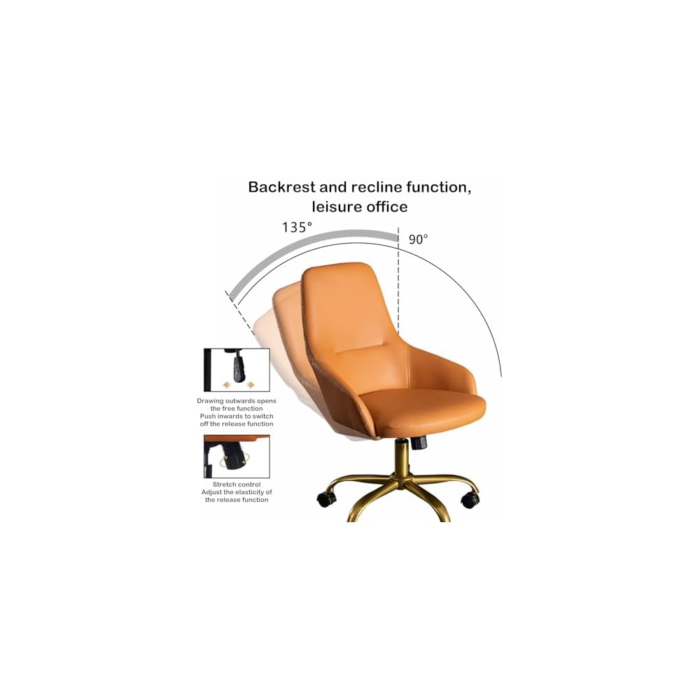 Swivel Office Chair with Wheels Padded Desk Chair,Adjustable Height/Tilt,Task Computer Chair Chairs,Steel Five-Star Foot Base,High Back Home Office Chairs/Blue/Size (Orange 1 Size)