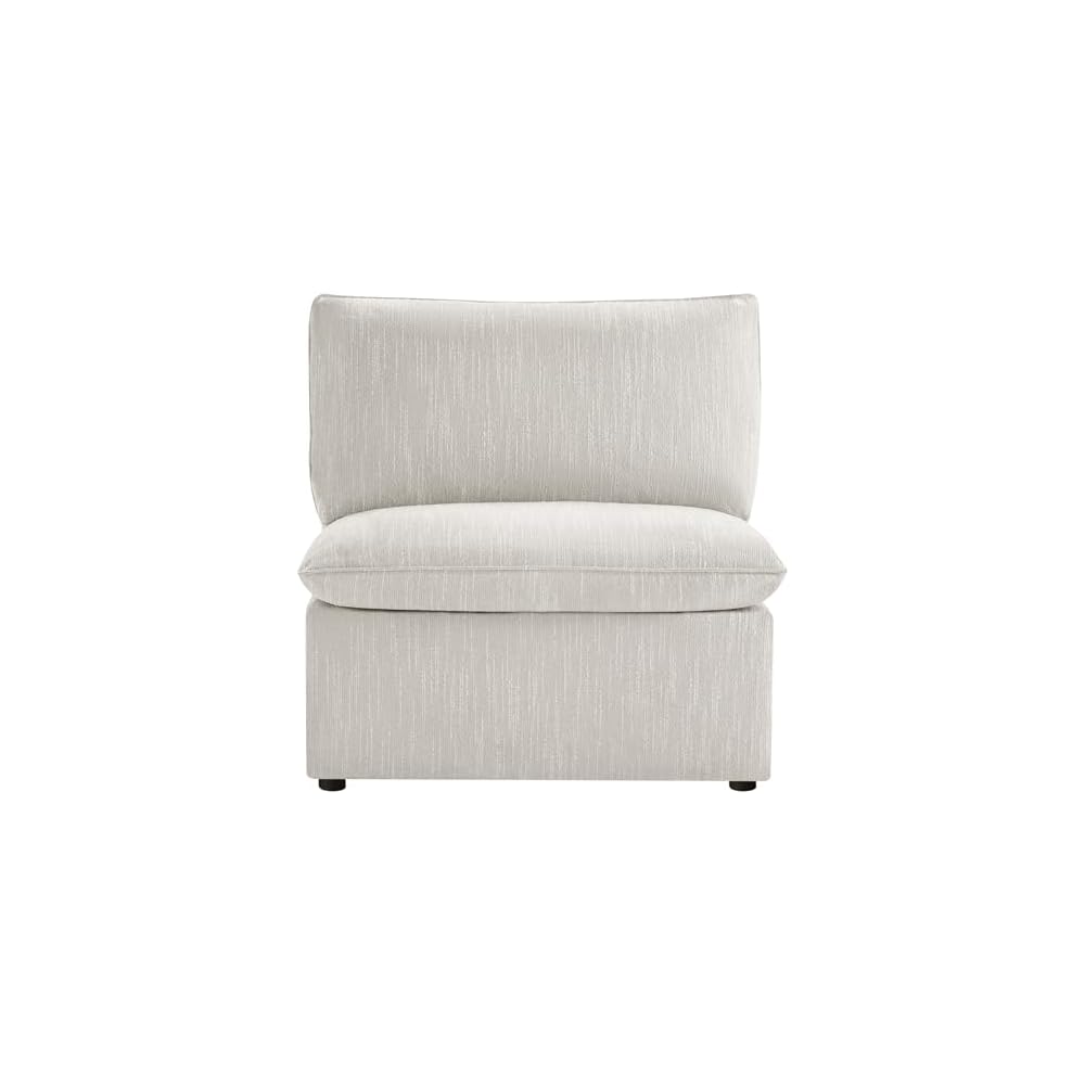 CHITA Modern Down Filled Upholstered Middle Armless Sofa for Sectional Modular Couch, Snow