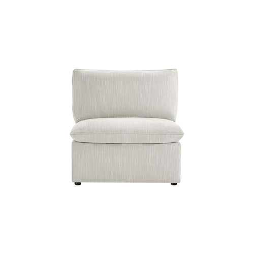 CHITA Modern Down Filled Upholstered Middle Armless Sofa for Sectional Modular Couch, Snow