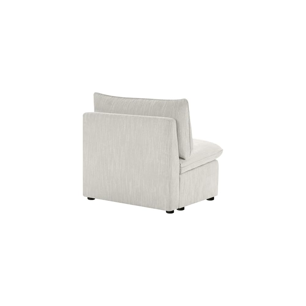 CHITA Modern Down Filled Upholstered Middle Armless Sofa for Sectional Modular Couch, Snow