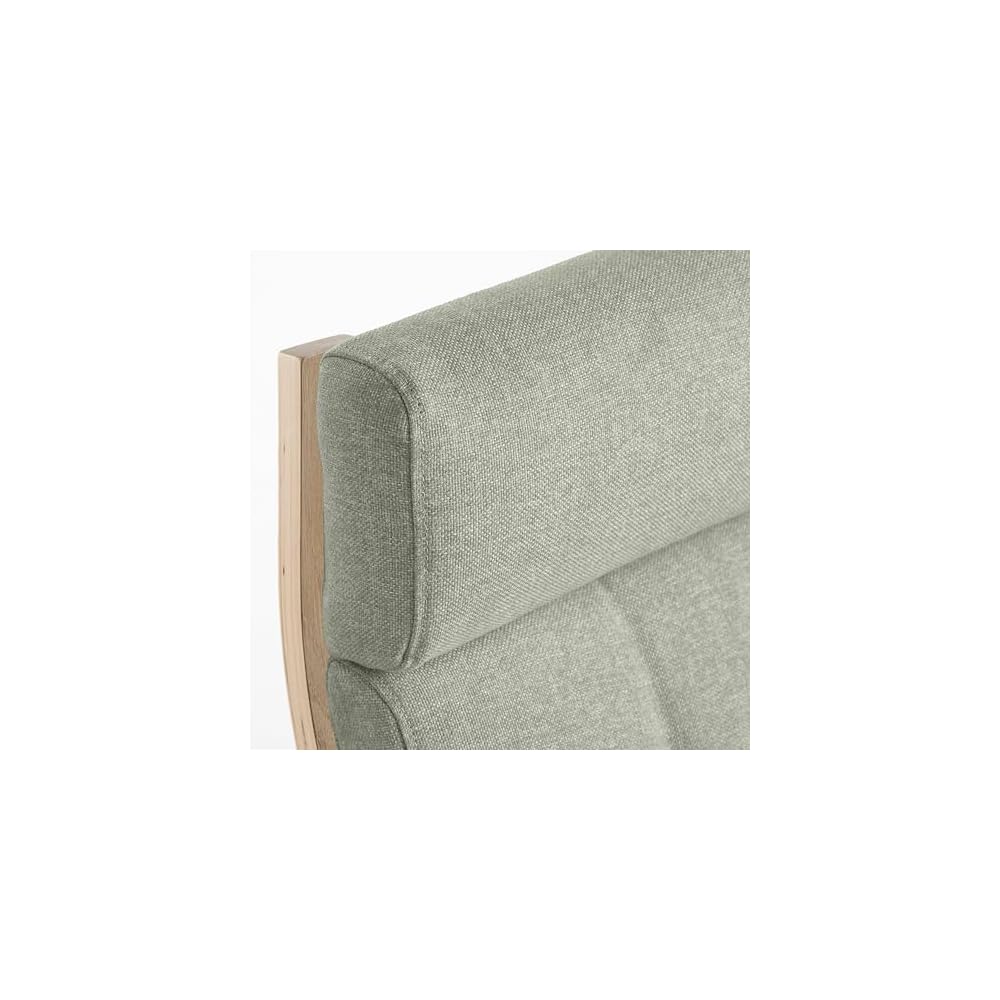 ProTuning POÄNG Armchair and footstool, white stained oak veneer/Gunnared light green