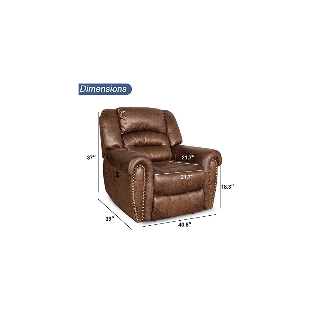 Microfiber Power Lift Electric Recliner Chair with USB Charge Port Reclining Sofa for Home Living Room Bedroom Extended Footrest for Big and Tall Elderly People Brown