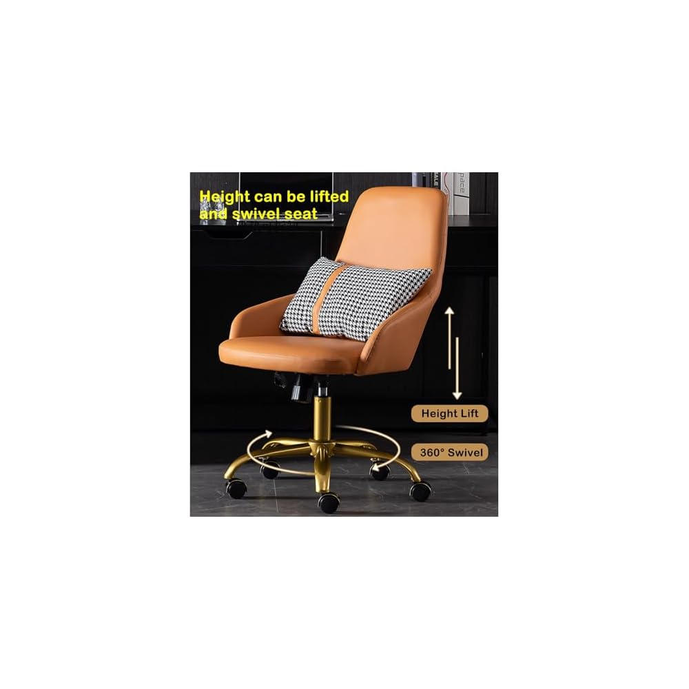 Swivel Office Chair with Wheels Padded Desk Chair,Adjustable Height/Tilt,Task Computer Chair Chairs,Steel Five-Star Foot Base,High Back Home Office Chairs/Blue/Size (Orange 1 Size)