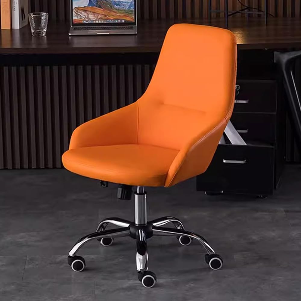 Swivel Office Chair with Wheels Padded Desk Chair,Adjustable Height/Tilt,Task Computer Chair Chairs,Steel Five-Star Foot Base,High Back Home Office Chairs/Blue/Size (Orange 1 Size)
