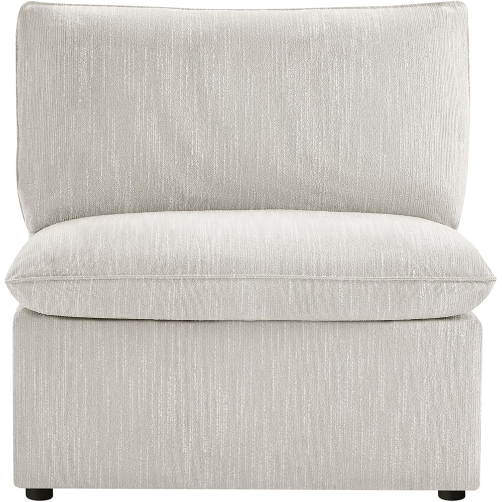 CHITA Modern Down Filled Upholstered Middle Armless Sofa for Sectional Modular Couch, Snow