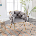 Accent Chair, One Size, Gray Velvet